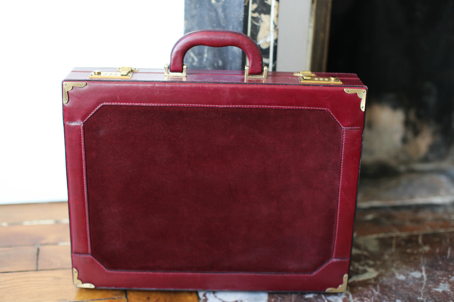 Cartable Balenciaga vintage en cuir et daim bordeaux