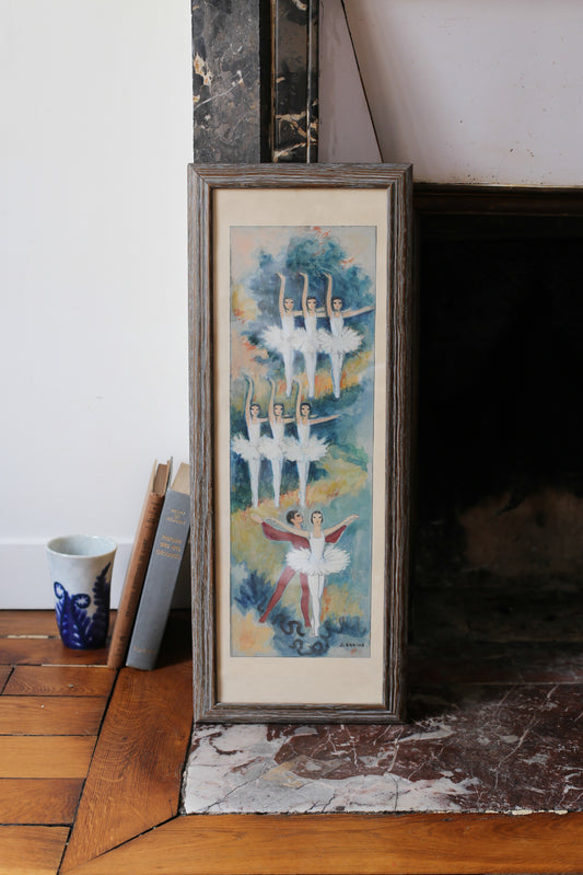 Aquarelle "Le ballet russe" signée Jacques Blaine