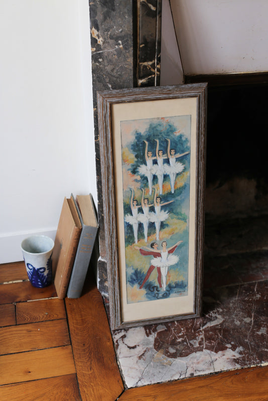 Aquarelle "Le ballet russe" signée Jacques Blaine