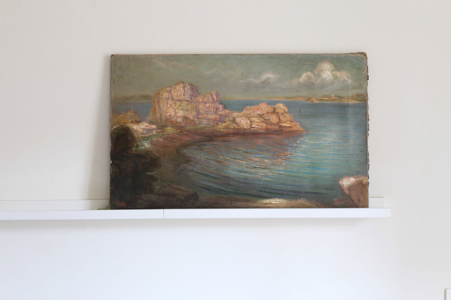 Tableau "Rochers de Ploumanac'h" début XXe siècle signé L. Bietrix