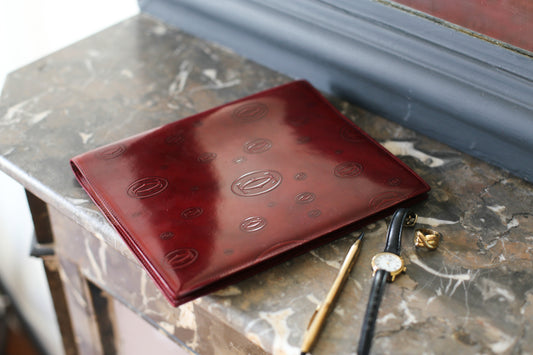Album photo Cartier vintage en cuir bordeaux