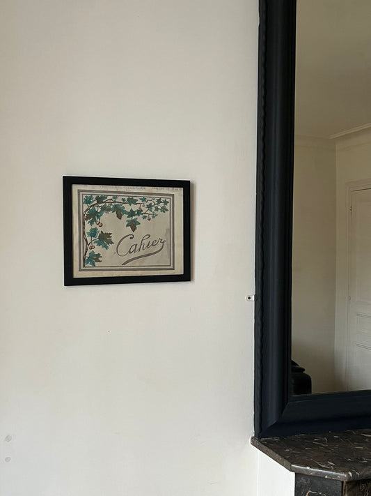 Aquarelle à décor de feuilles réalisée par Renée Billette en 1912