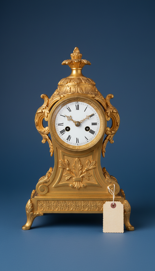 Pendule de cheminée française dorée XIXe siècle