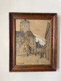 Auguste Drouot (1881- 1955) "La cathédrale d'Auxerre et ses environs"
