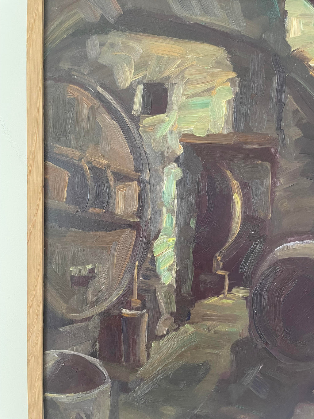 Louis Peyré (1923 - 2012) "La cave du Lou" peinture sur isorel