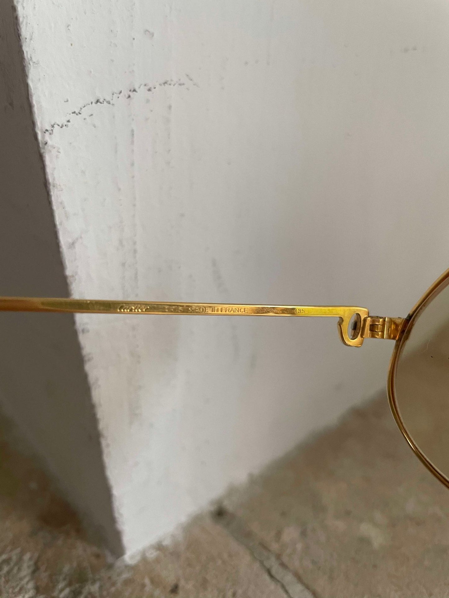 Cartier lunettes modèle Santos plaquées or