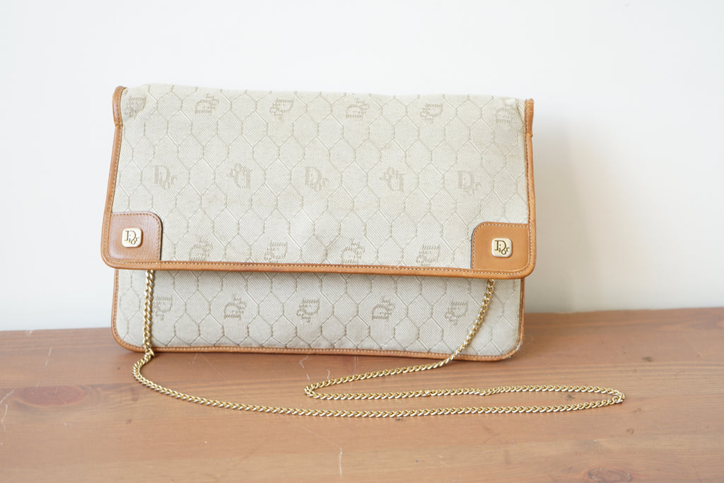 Dior sac à bandoulière convertible vintage logo en nid d'abeille
