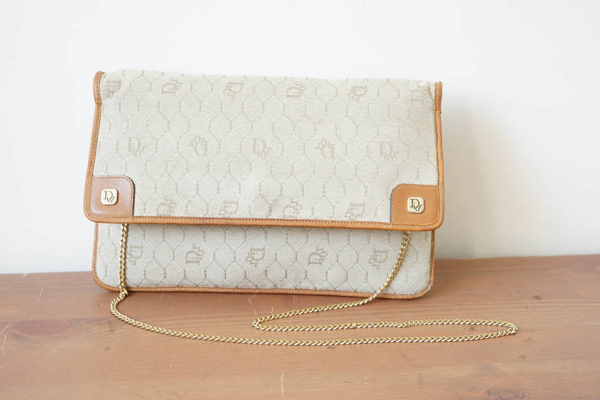 Dior sac à bandoulière convertible vintage logo en nid d'abeille