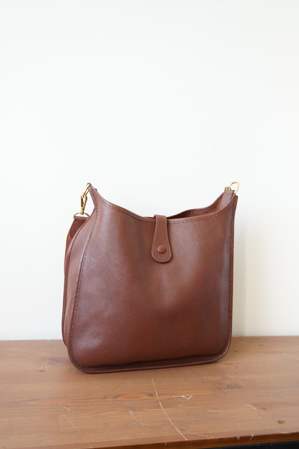 Hermès sac à main modèle Evelyne en cuir marron