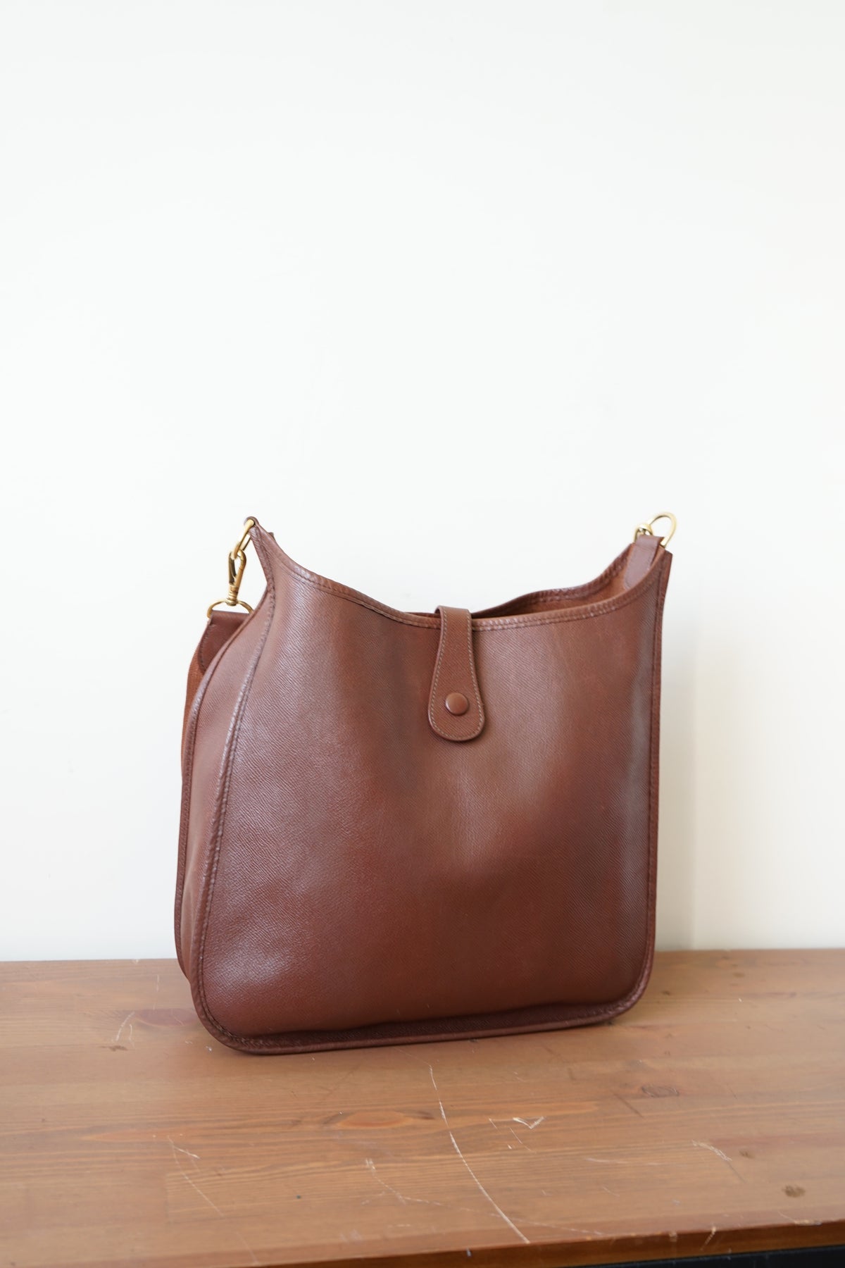 Hermès sac à main modèle Evelyne en cuir marron