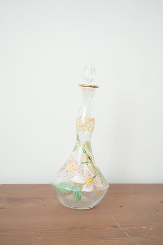 Legras (Fin XIXe siècle) - Carafe à liqueur en verre émaillé