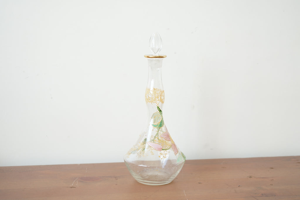Legras (Fin XIXe siècle) - Carafe à liqueur en verre émaillé
