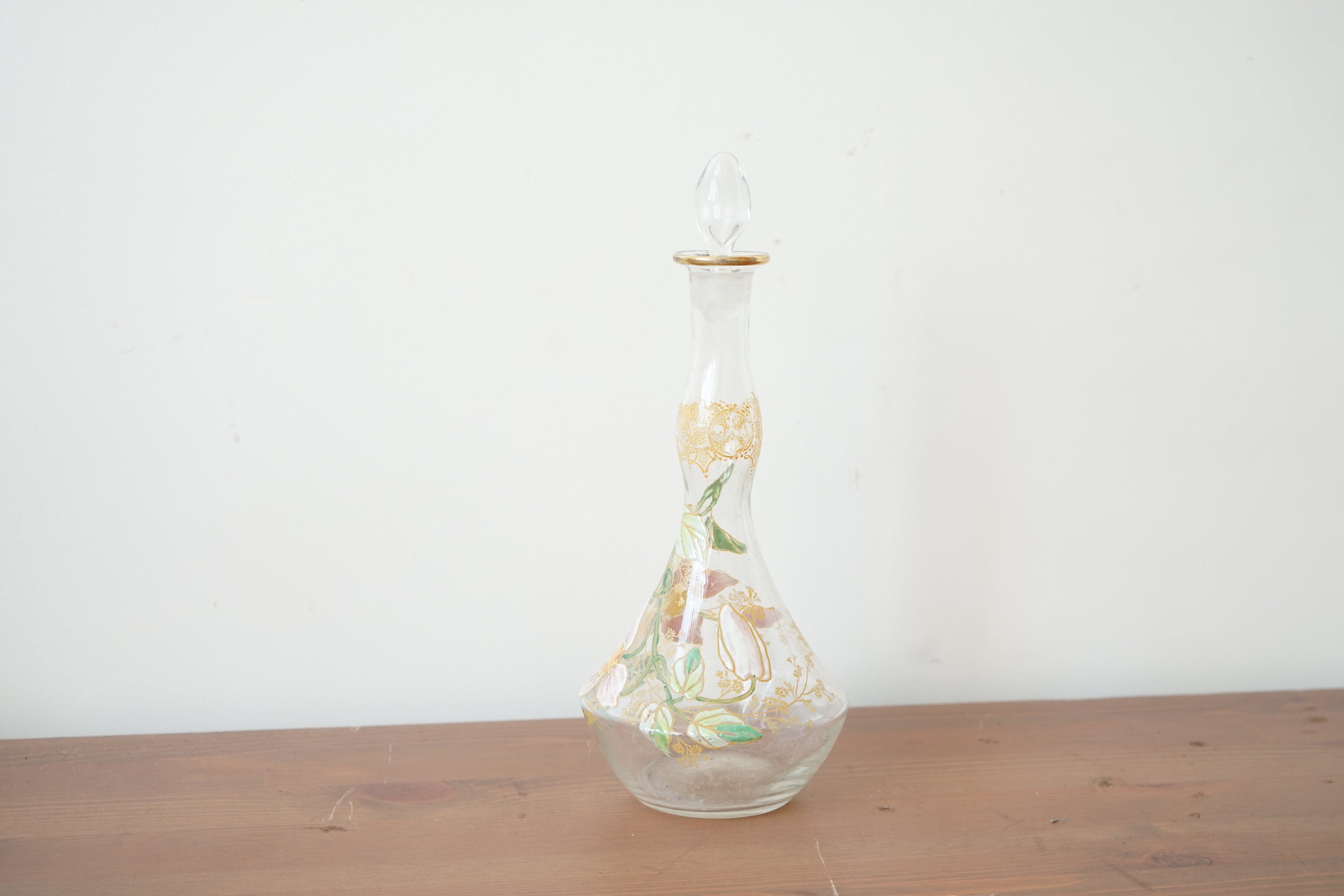Legras (Fin XIXe siècle) - Carafe à liqueur en verre émaillé