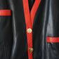 Chanel veste en cuir vintage noire et rouge