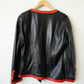 Chanel veste en cuir vintage noire et rouge