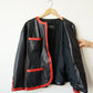 Chanel veste en cuir vintage noire et rouge