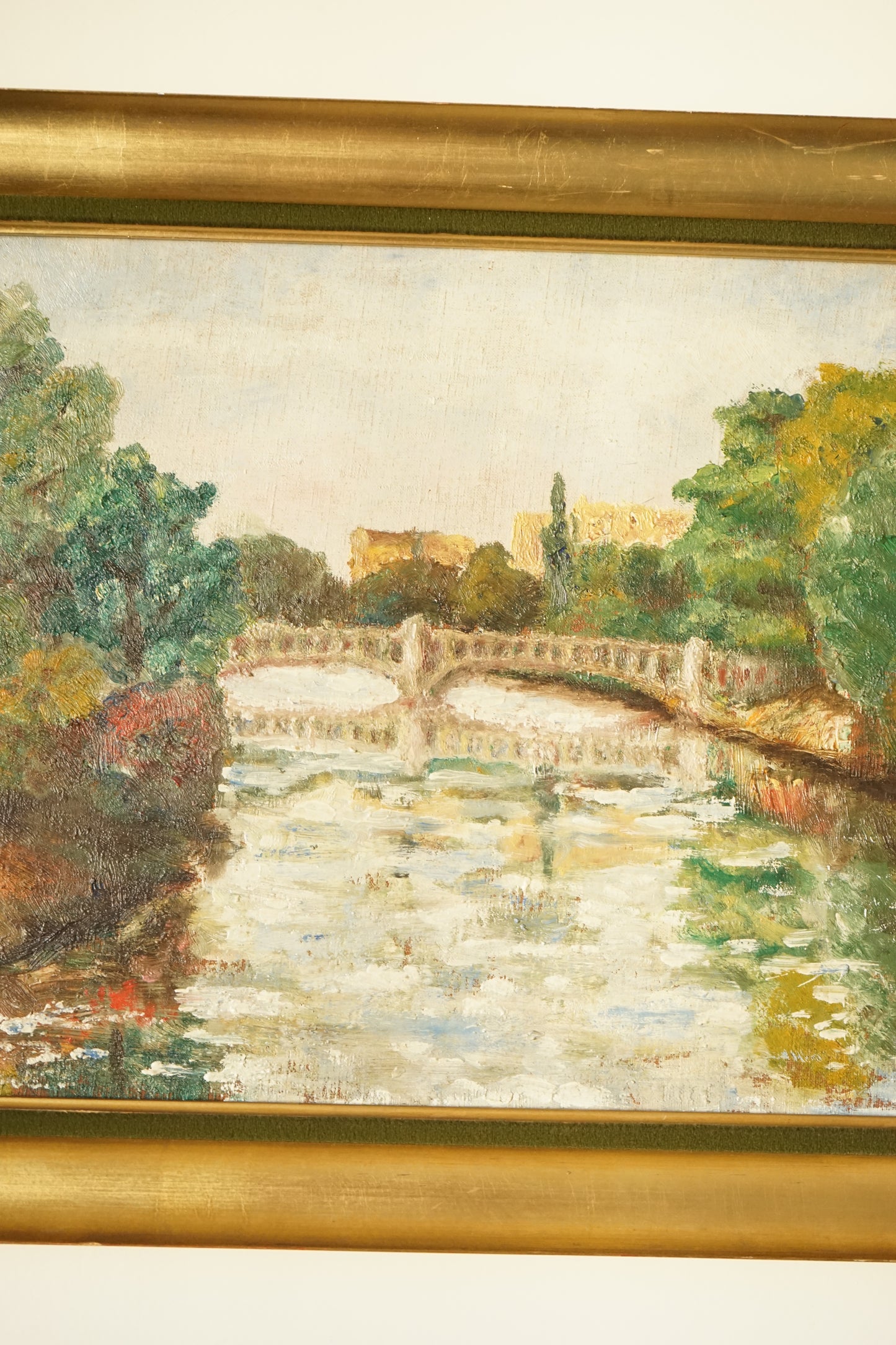 Paysage fluvial - Huile sur toile - Début XXe siècle