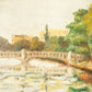 Paysage fluvial - Huile sur toile - Début XXe siècle