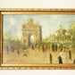 A.Dreqqe "Un dimanche à l'Arc de Triomphe"  Peinture sur bois 1939