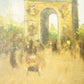 A.Dreqqe "Un dimanche à l'Arc de Triomphe"  Peinture sur bois 1939