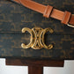 Celine sac à main Triomphe en toile imprimée et veau camel