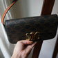 Celine sac à main Triomphe en toile imprimée et veau camel