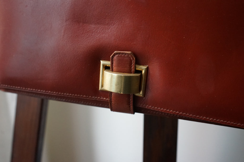 Hermès sac à main vintage modèle brio en cuir cognac
