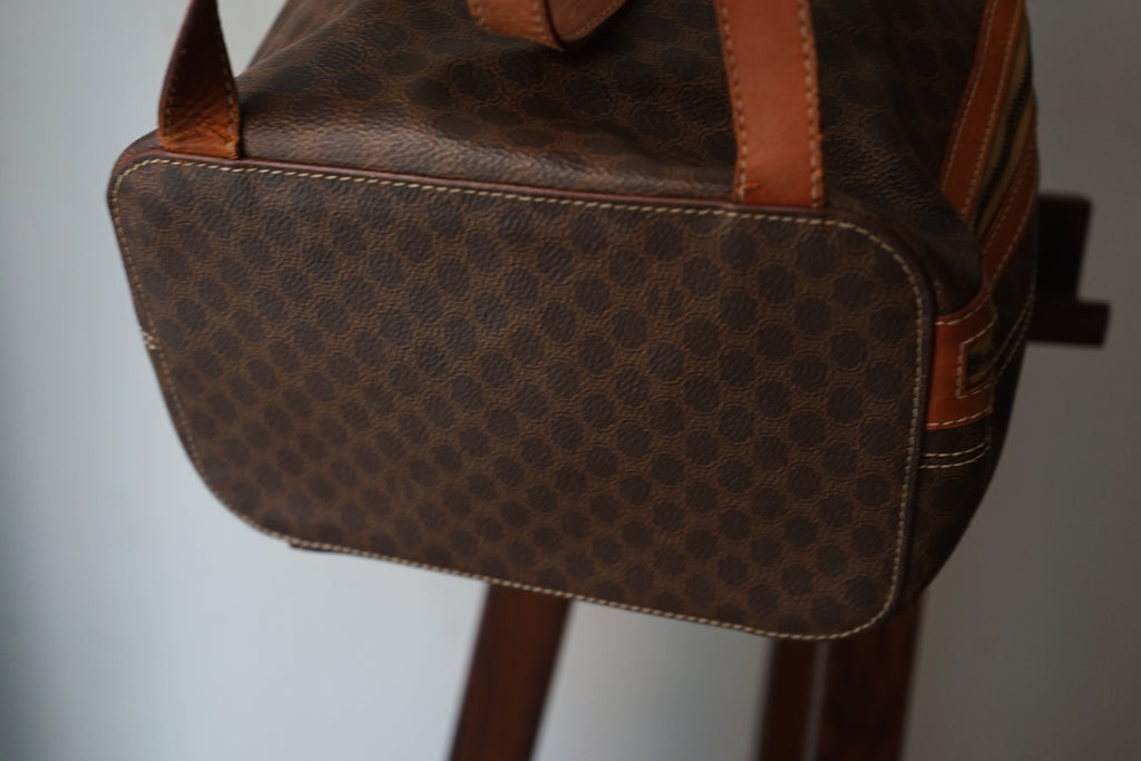 Céline sac à dos en cuir et toile triomphe