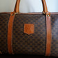 Sac à main Céline modèle Bowling vintage toile et cuir marron/camel
