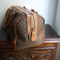 Sac à main Céline modèle Bowling vintage toile et cuir marron/camel