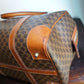 Sac à main Céline modèle Bowling vintage toile et cuir marron/camel