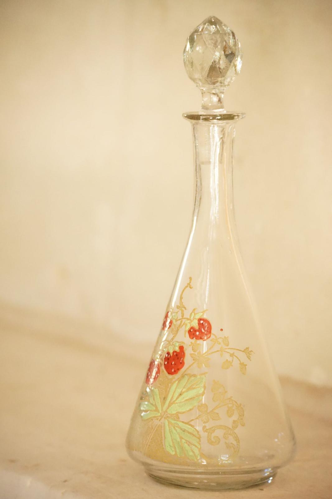 Legras (Fin XIXe siècle) - Carafe à liqueur en verre émaillé
