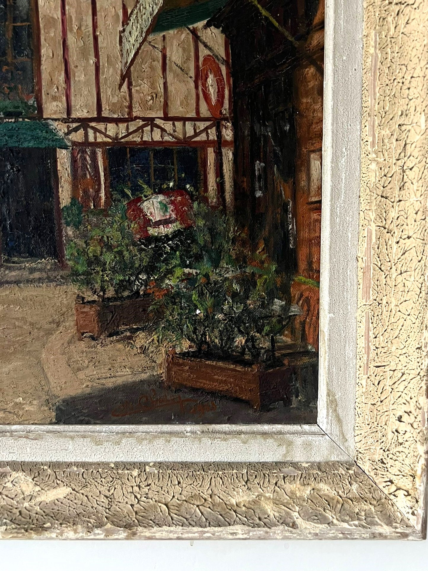 Peinture huile sur toile 'Rue parisienne' CH Chaloy 1953 Ecole de Paris