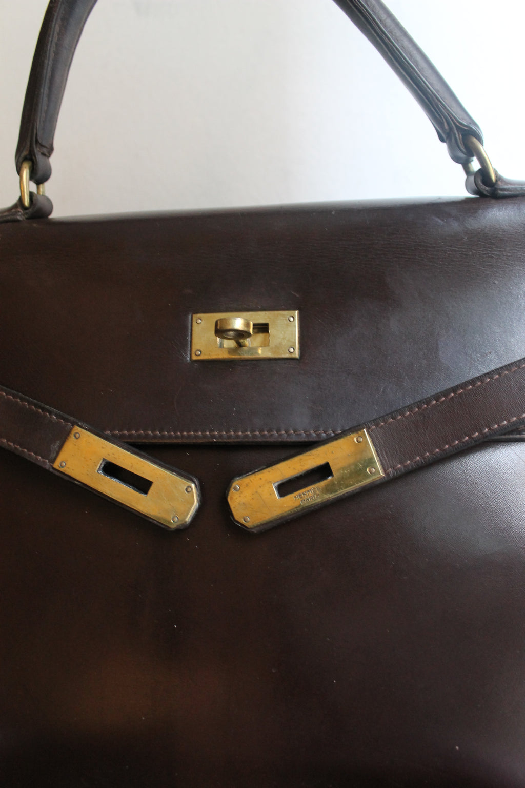 Hermès sac à main modèle Kelly 35 en cuir box marron