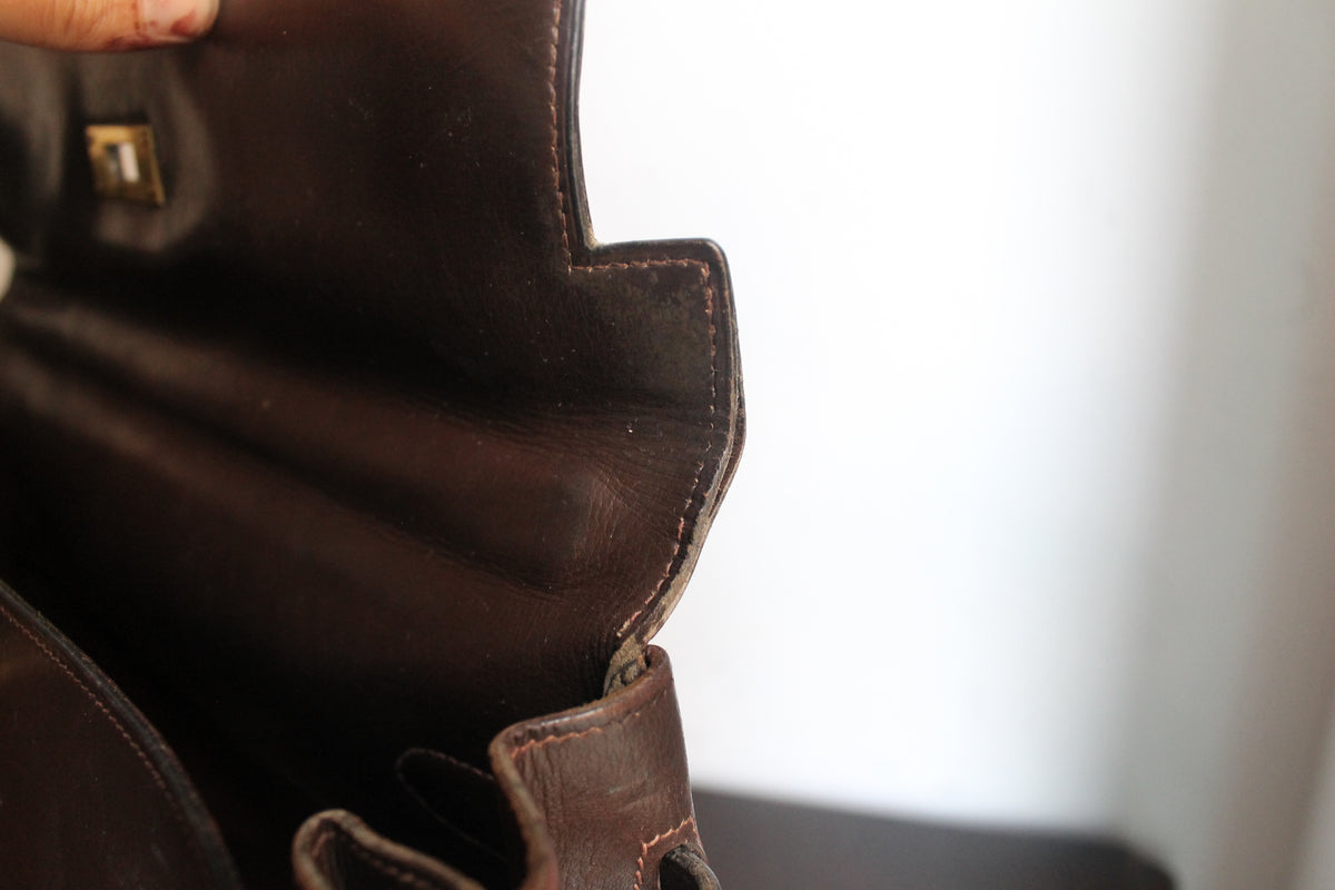 Hermès sac à main modèle Kelly 35 en cuir box marron