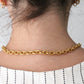 Chanel collier en métal doré double CC