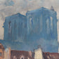 Peinture huile sur toile "Les ouvriers devant Notre-Dame de Paris" 1932