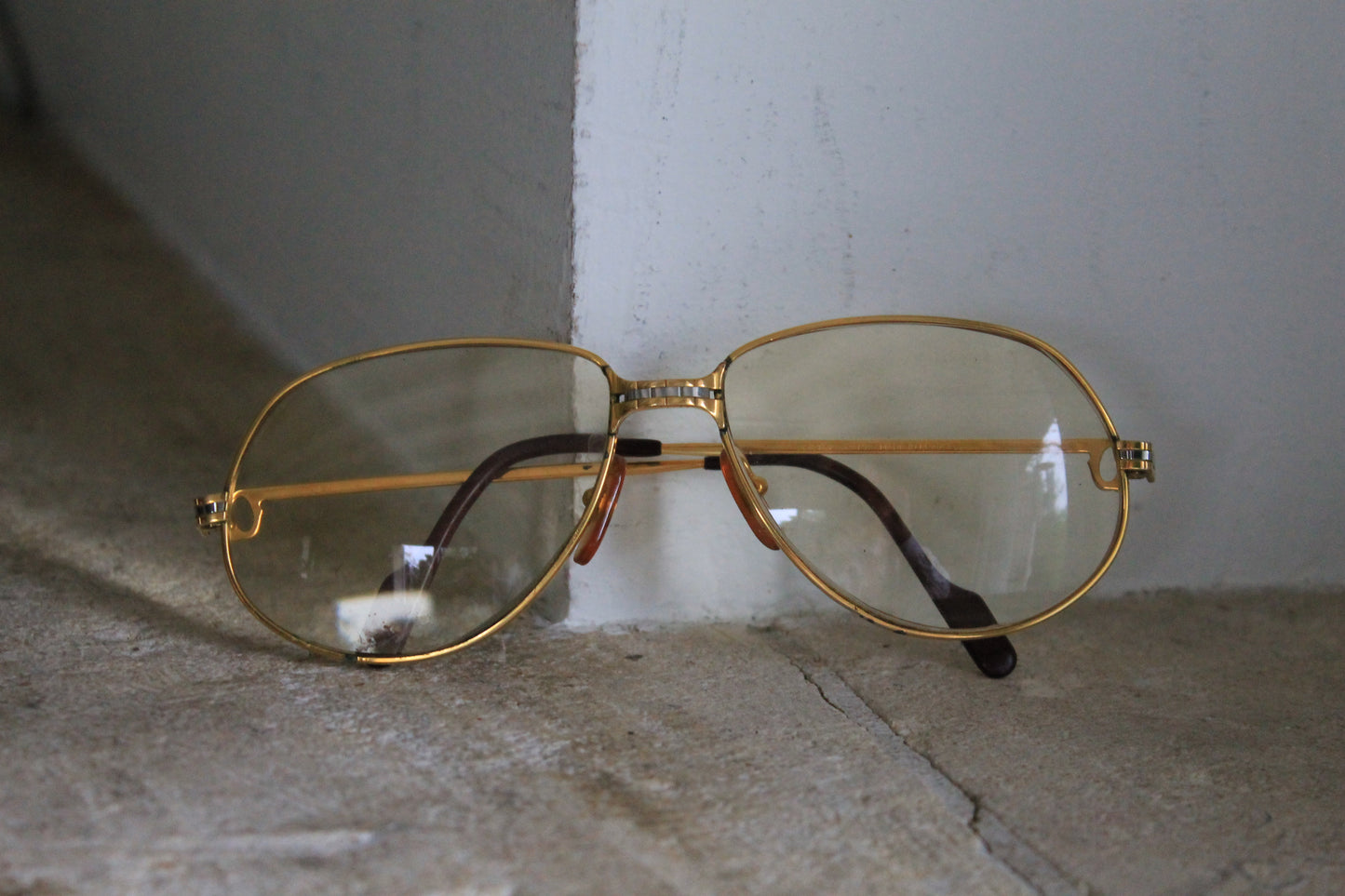 Cartier lunettes modèle Santos plaquées or