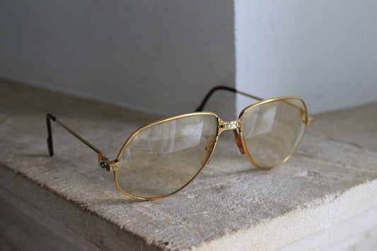 Cartier lunettes modèle Santos plaquées or