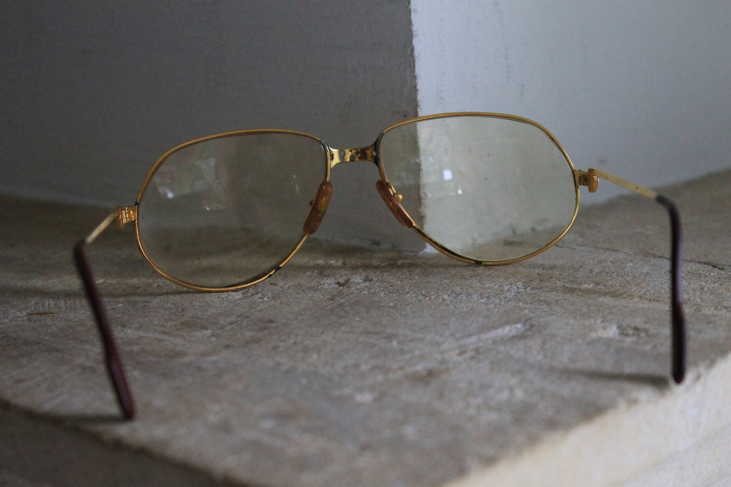 Cartier lunettes modèle Santos plaquées or