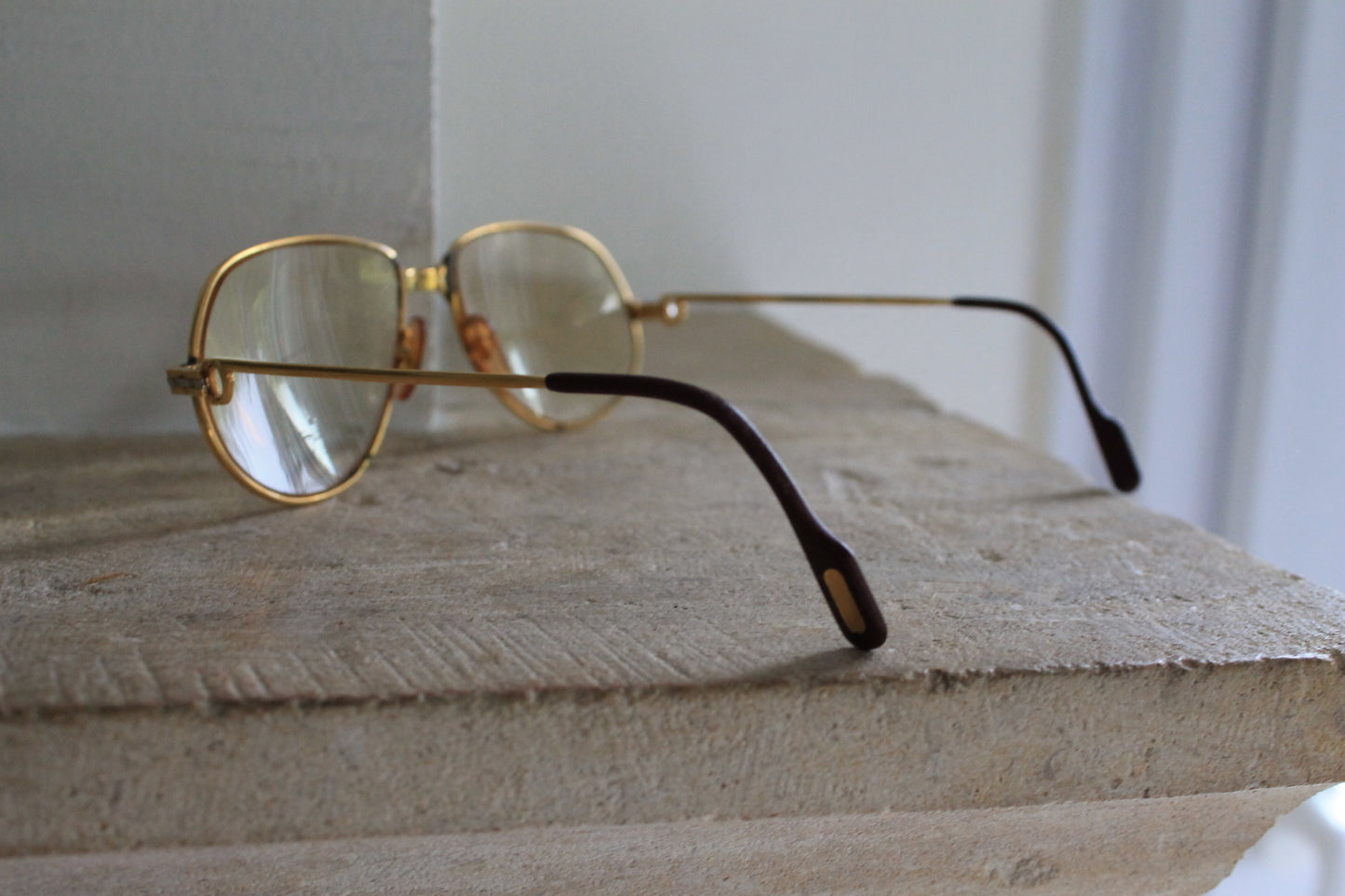 Cartier lunettes modèle Santos plaquées or