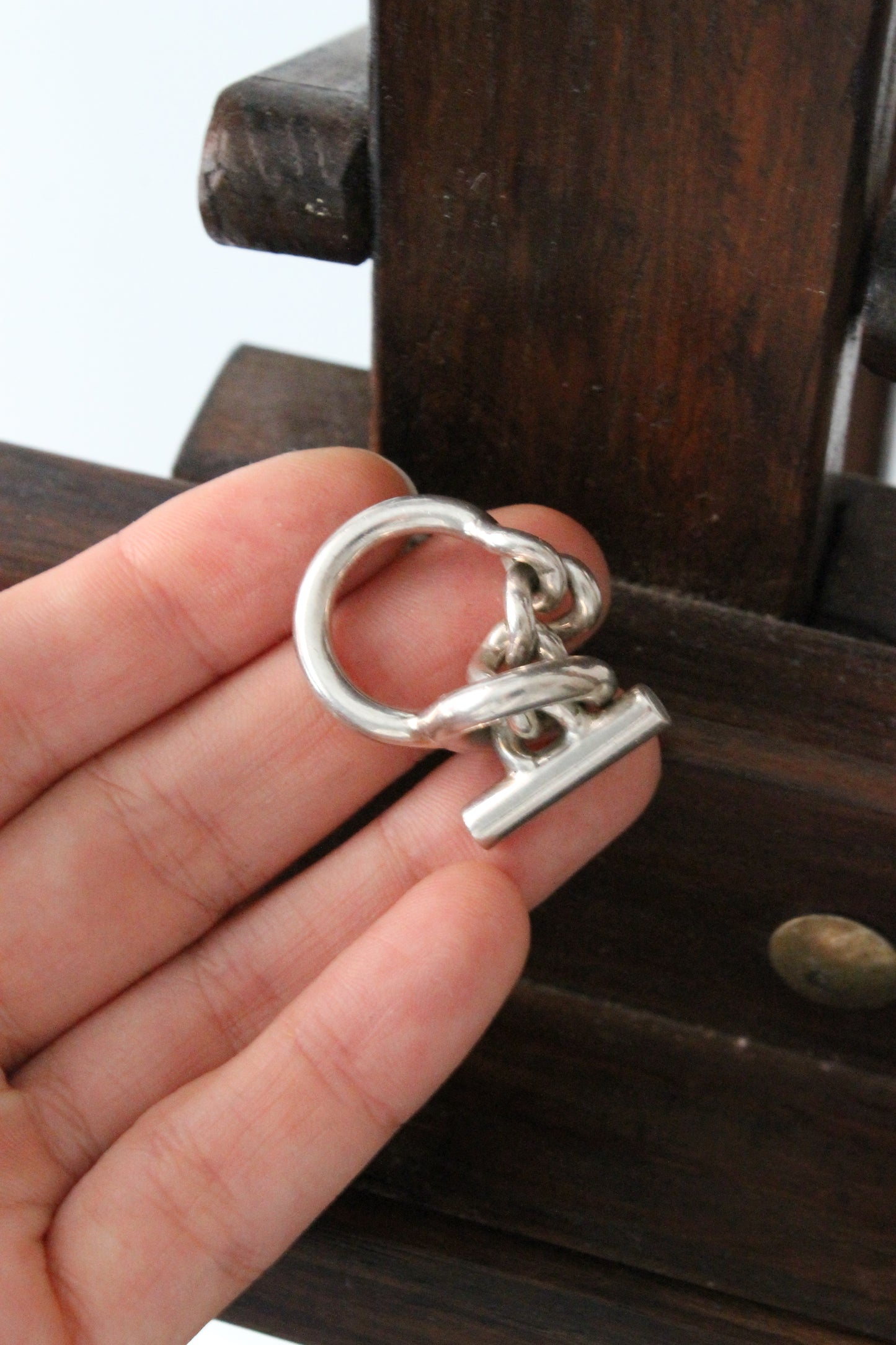 Hermès bague en argent modèle croisette