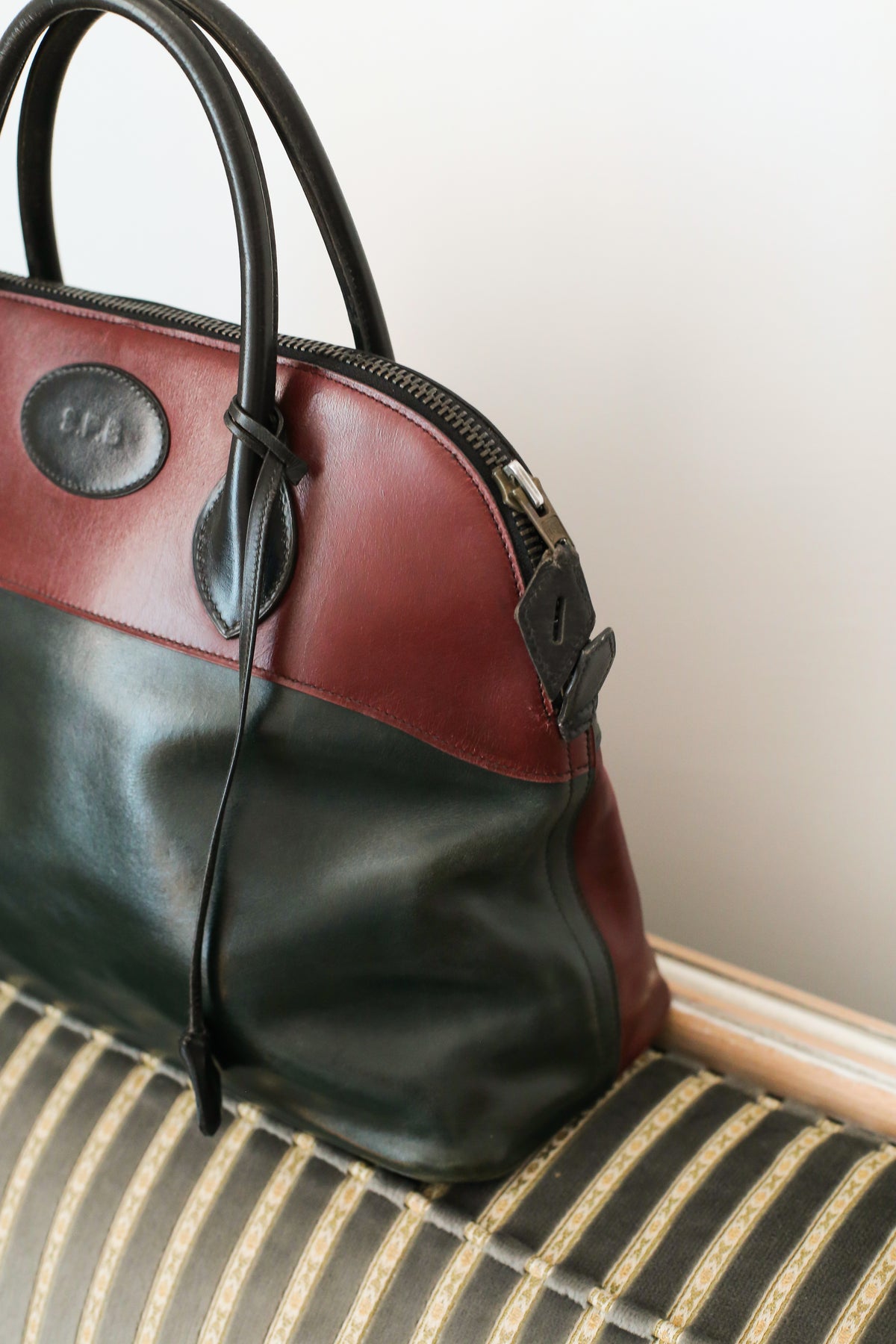Hermès sac à main modèle bolide en cuir tricolore