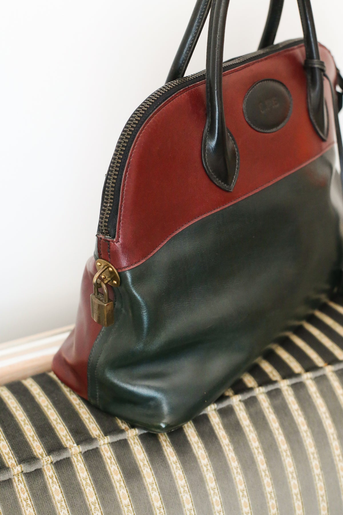 Hermès sac à main modèle bolide en cuir tricolore