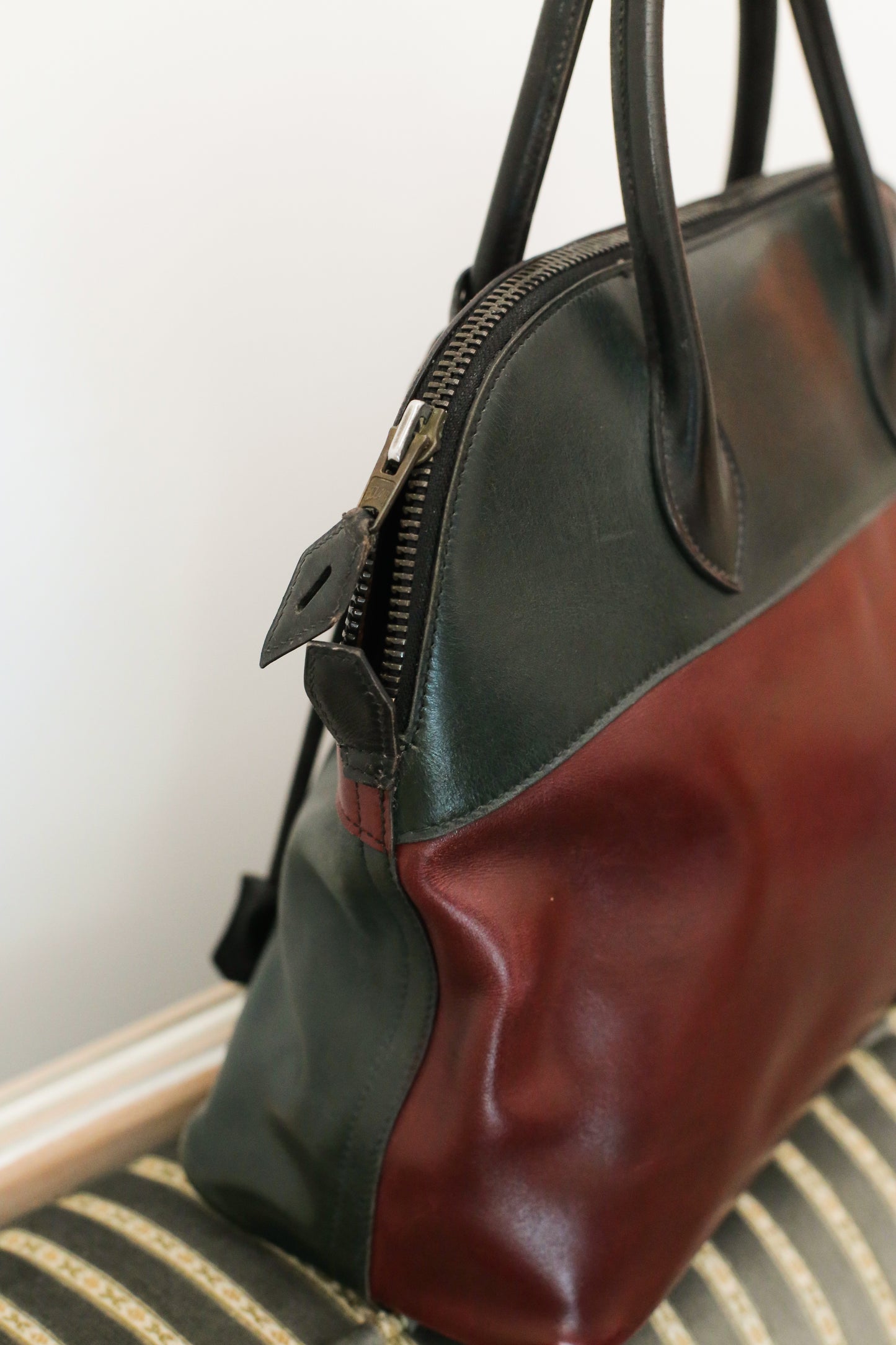 Hermès sac à main modèle bolide en cuir tricolore