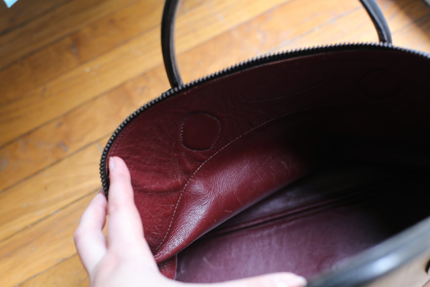 Hermès sac à main modèle bolide en cuir tricolore