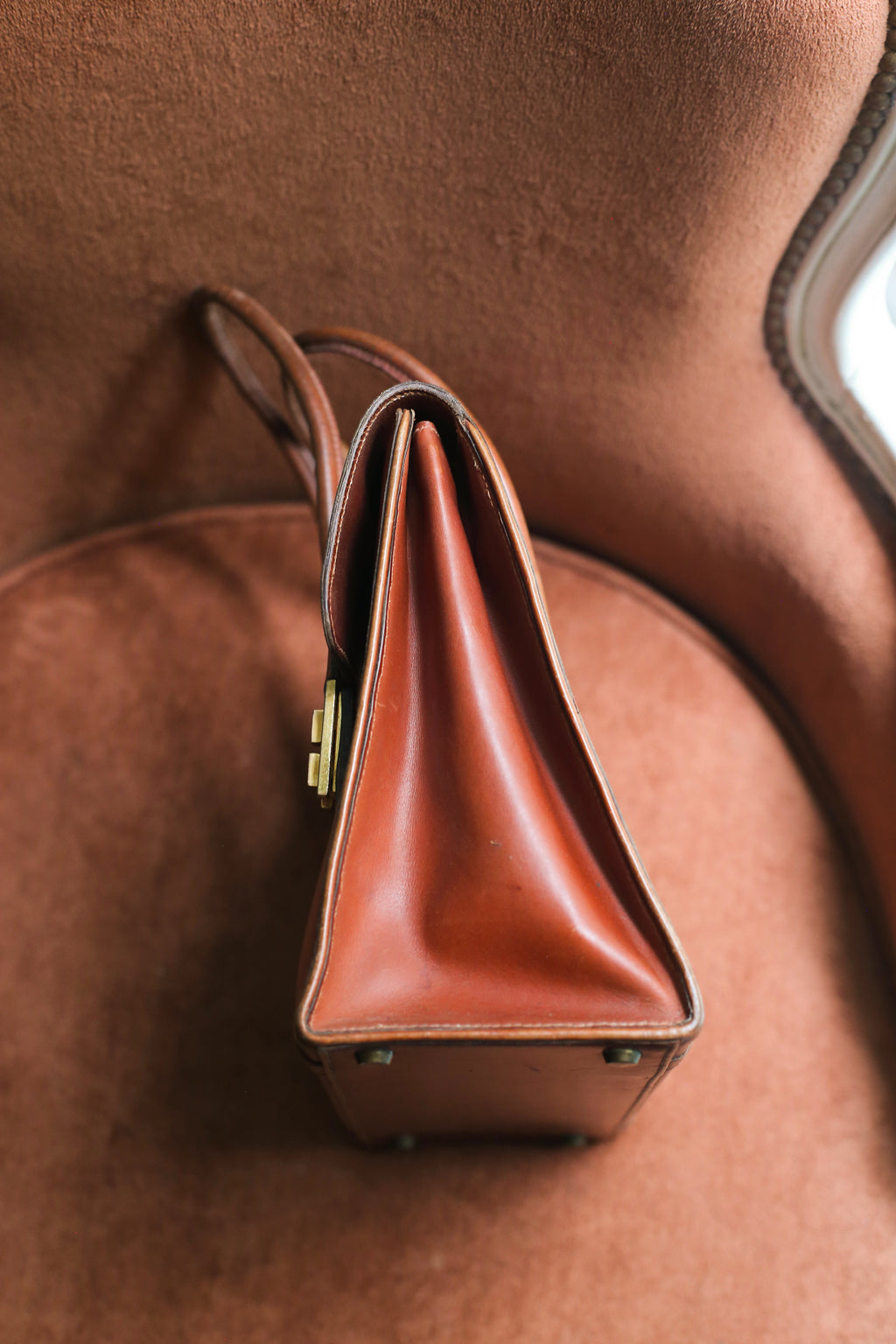Hermès sac à main modèle Drag en cuir marron vintage