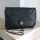 Chanel sac à main vintage en cuir noir