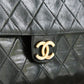 Chanel sac à main vintage en cuir noir