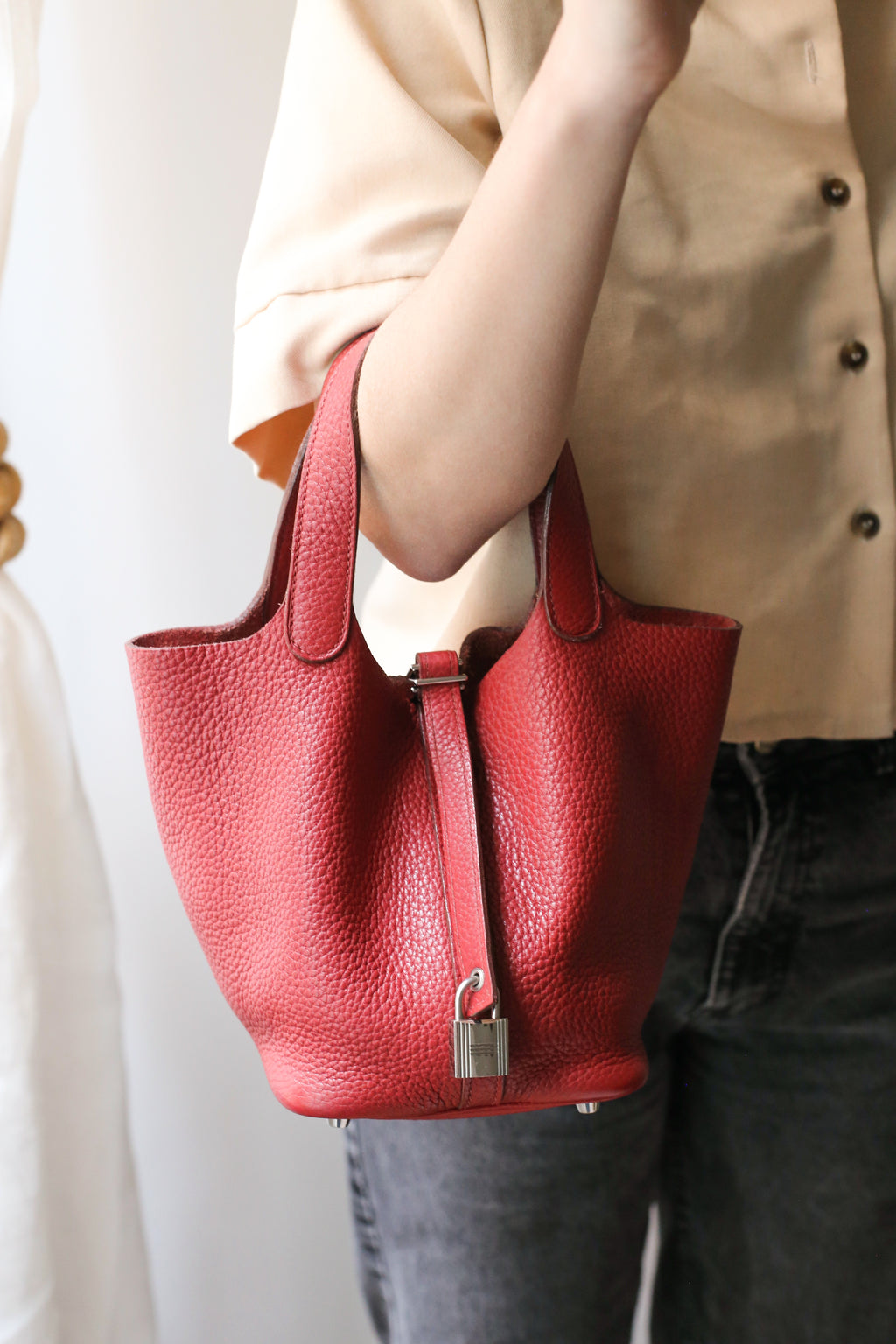 Hermès sac à main modèle picotin 18 en cuir taurillon